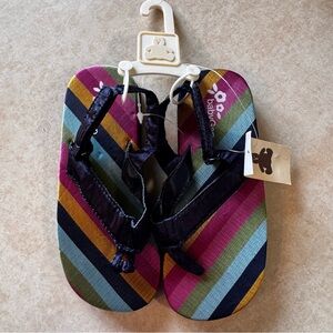 GAP Pink and Blue Flip Flop Sandals Vibrant Stripes